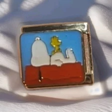 Snoopy Doghouse Italian Charm Woodstock 9MM Stainless Steel