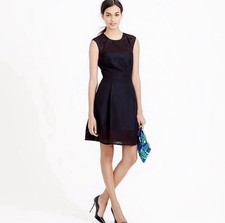 J.Crew Black Perforated Laser Cut A-Line Cocktail Dress