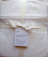 Pottery Barn 700 Thread Count Sateen QUEEN Sheet Set 100 Cotton, White NWT