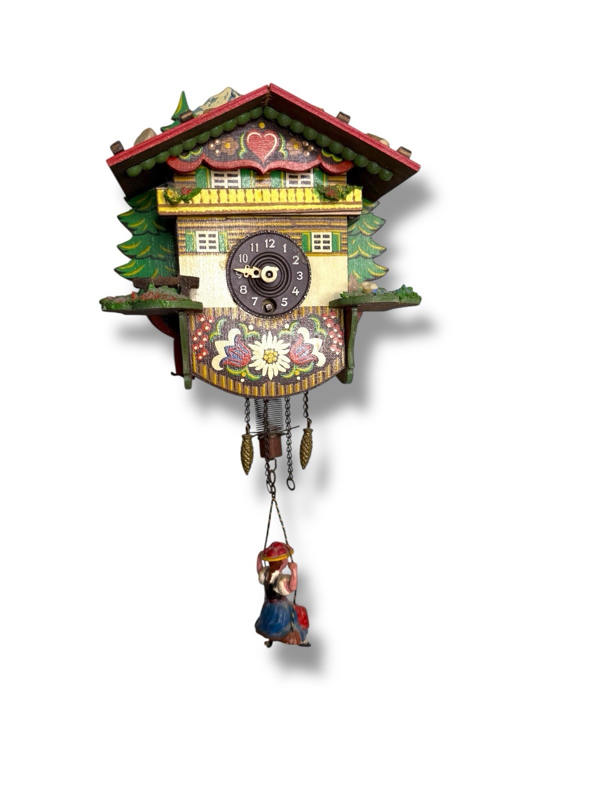 Trenkle Kuckulino Black Forest Clock Swiss House Quartz Movement Cuckoo Vintage