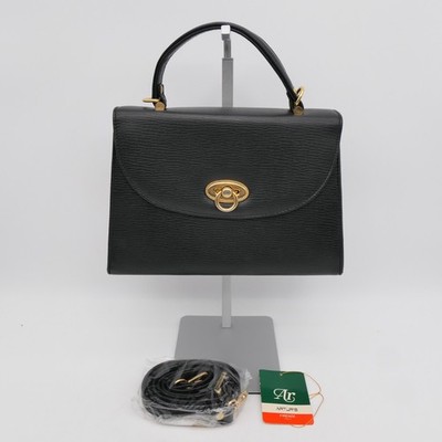 ARTUR'S Firenze Italy Handbag Purse w/Shoulder Strap Leather BLK USED Good Cond