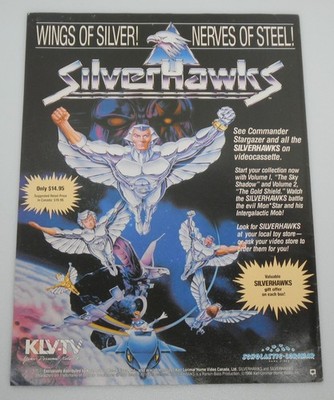 Vintage 1986 SilverHawks Lorimar Magazine Ad VHS Video Poster Toy Figure Promo