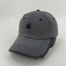 Rare Vintage Apple Employee Hat in Gray - StrapBack Cap - Slightly Distressed