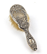 Sterling Silver Antique Hair Brush 1890 Whiting Dresden Pattern 7.5"