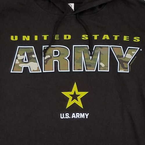 Herren schwarz United States Army Fleece Pullover Hoodie Sweatshirt Large - Bild 2 von 2