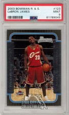 LeBron James 2003-04 Bowman Rookie Card #123 PSA 9. rookie card picture
