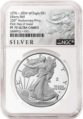 #ad 2026 W 250th Anniversary Proof Silver Eagle NGC PF 70 UC FDOI ALS Presale $351.70
