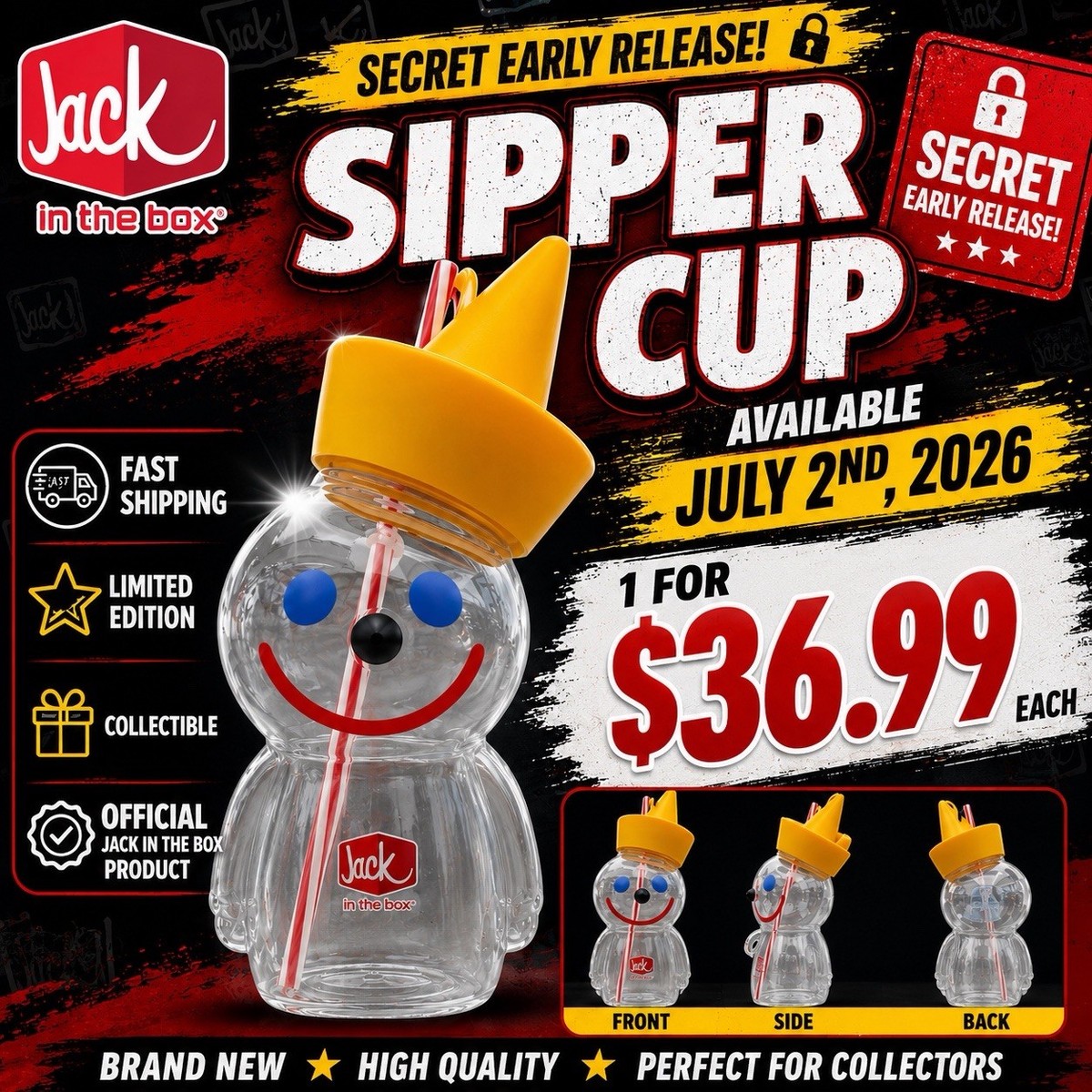 Jack In The Box Jack Sipper Cup LIMITED EDITION (1pc) | eBay
