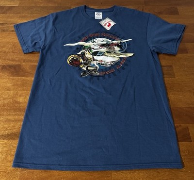Red Dog Saloon Juneau Alaska T-Shirt Medium Blue Cotton New