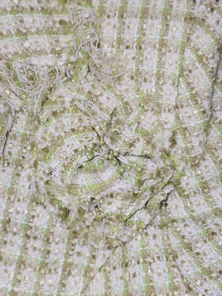 Conjunto de traje falda de tweed a cuadros vintage años 90 Carissimo 2 piezas verde para mujer talla 22 Foto 3 de 4