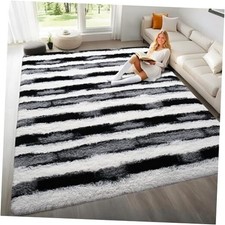 4x6 Feet Area Rugs for Living Room Bedroom,Black and White Machine Washable