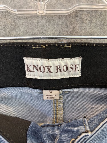 Knox Rose Jeans Womens 6 Blue Embroidered Side Stripe Stretch Denim Skinny Pants - Picture 5 of 15