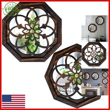 Zolapi 2-piece Octagon Wall-mounted Mirrors - Vintage Farmhouse Decor