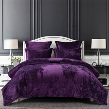 Distressed Velvet Comforter Set, Distressed Velvet Face and Brushed Solid Mic...