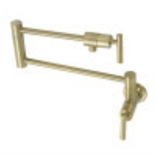 Kingston KS4107CML Wall Mount Pot Filler Faucet, Brushed Brass