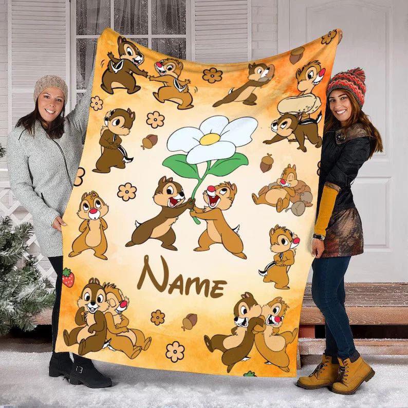 Personalized Disney Chip N' Dale Moods Fleece Blanket