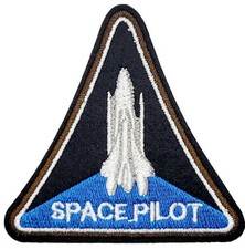NASA PATCH Space Pilot/Astronaut Patch 2"x2" Blue Black Shuttle IRON ON SEW ON