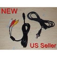 AC Power Cord And AV Audio Video RCA Cable For Sega Saturn System