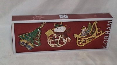 Lot De 6 Décorations De Noël Gorham En Métal - Boîte D'origine