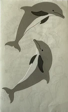 JUMPING DOLPHIN Stickers(2pc) Mrs.Grossman's•Porpoises •Mammals•Ocean•Swimming•
