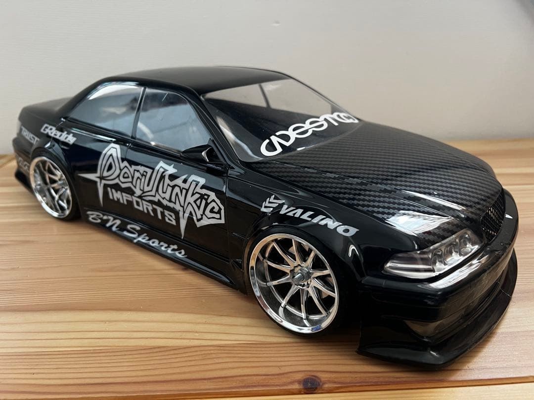 カスタムRCカー ボディ 100マークII Mark II Black Carbon Style Drift Car Body Only Painted RC Body