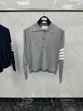 Thom Browne Wool Spring College Style Four-bar Sweater Jacket Knitted Cardigan.
