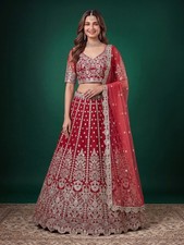 Women Bridal Lehenga Choli Zari Dori Sequins Embroidery Designer Wedding Wear