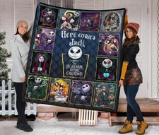 The Nightmare Before Christmas Here Comes Jack Spooky Christmas Quilt Blanket