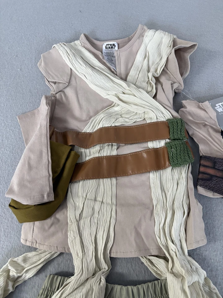 Disney Star Wars Rey Disfraz Niños Pequeños 3 Beige Top Pantalones Cinturón Botas Fundas Conjunto Foto 2 de 4