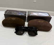 Tom Ford Fausto TF711 01A Black Square Sunglasses 53-20 145 Gray -3 UV
