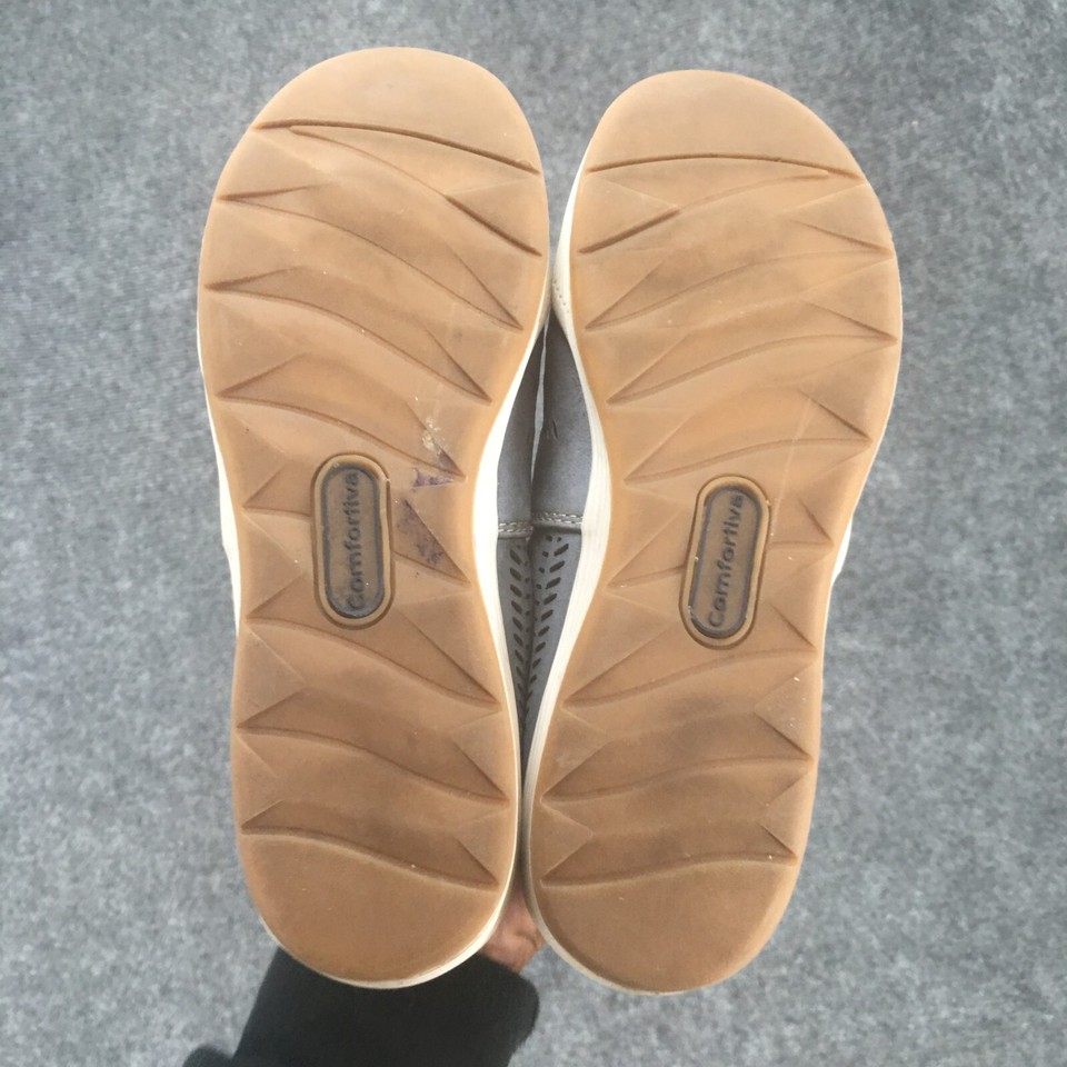 Comfortiva Align Shoes Womens 7.5 Narrow Slip On Sneakers Blue Leather