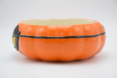 Halloween Cat Eyes Mask Candy Bowl Serving Dish 9 in Diameter Fresh Decor New - Picture 3 of 7