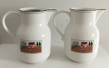 NAIF (2) Villeroy & Boch 5Cup Coffee Pots FARM SCENE LUXEMBORG, USED 