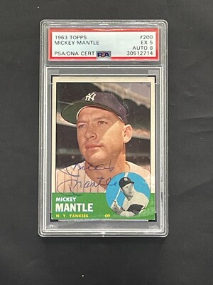 1963 Topps Mickey Mantle Auto PSA 5/8 second highest graded! | eBay