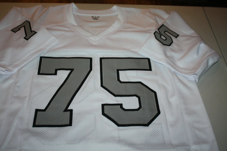 OAKLAND/LA RAIDERS HOWIE LONG #75 SIGNED CUSTOM RUSH JERSEY SB XVIII CHAMP JSA   - Image 2 of 3