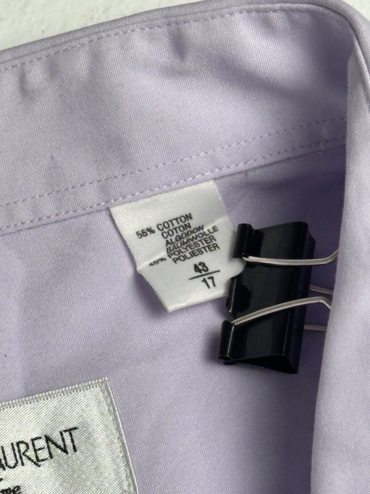 SAINT LAURENT yves saint lauren camicia vintage fondo in alto uomo taglia 43 17