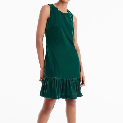 J Crew NWT $118 Velvet Ruffle-Hem Dress in Academic Green | Sz 00 | eBay J Crew NWT $118 Velvet Ruffle-Hem Dress in Academic Green | Sz 00 | eBay