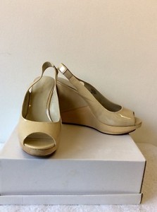 nine west nude wedges