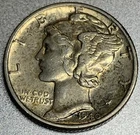 1940 -P Mercury Dime 10c 90% Silver US Coin AU Condition  - 1827