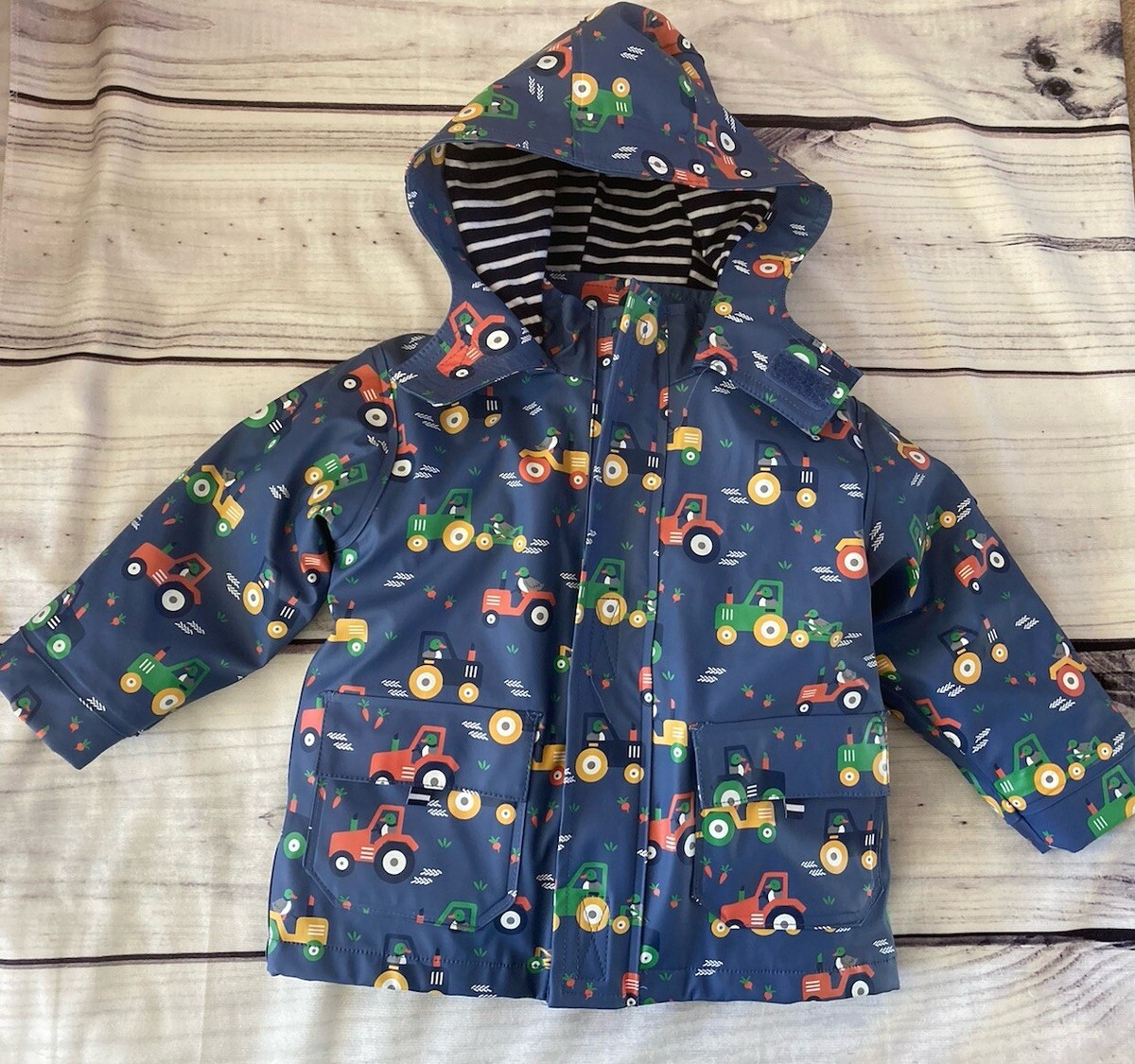 Jojo Maman Bebe In Jacket Waterproof Tractors Ducks 12-18