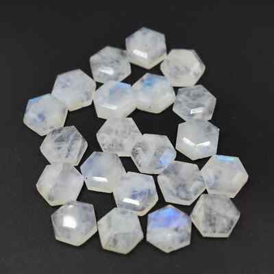 [WHOLESALE] NATURAL RAINBOW MOONSTONE FACETED HEXAGON SHAPE LOOSE GEMSTONE
