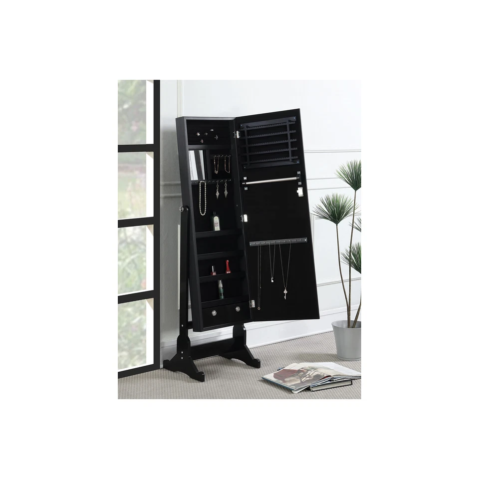 Coaster Tutuola Jewelry Cheval Mirror Black Rectangular - Image 2 of 4