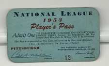 1953 Ticket Pass Ernie Banks Debut/1st Hit/HR 1st Afro-American Cub/Braves 1st⚾️
