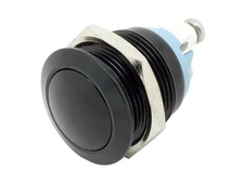 MB19D ATI 19mm Anti-Vandal Momentary Black Metal Push Button Switch Dome Top