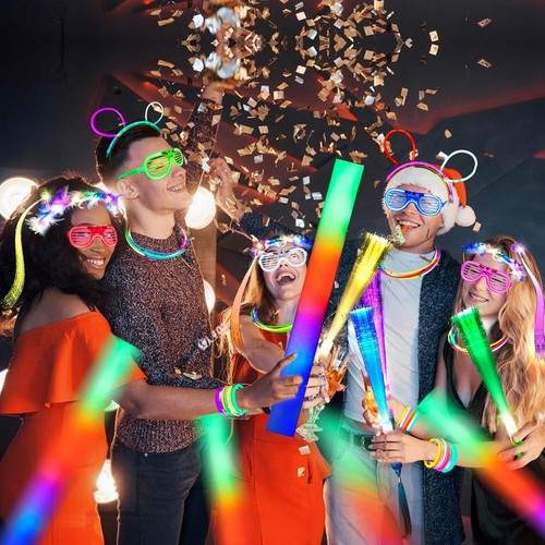 70 Packs LED Glasses 5 Neon Colors glow in the dark party supplies Favor for ... - Picture 8 of 10