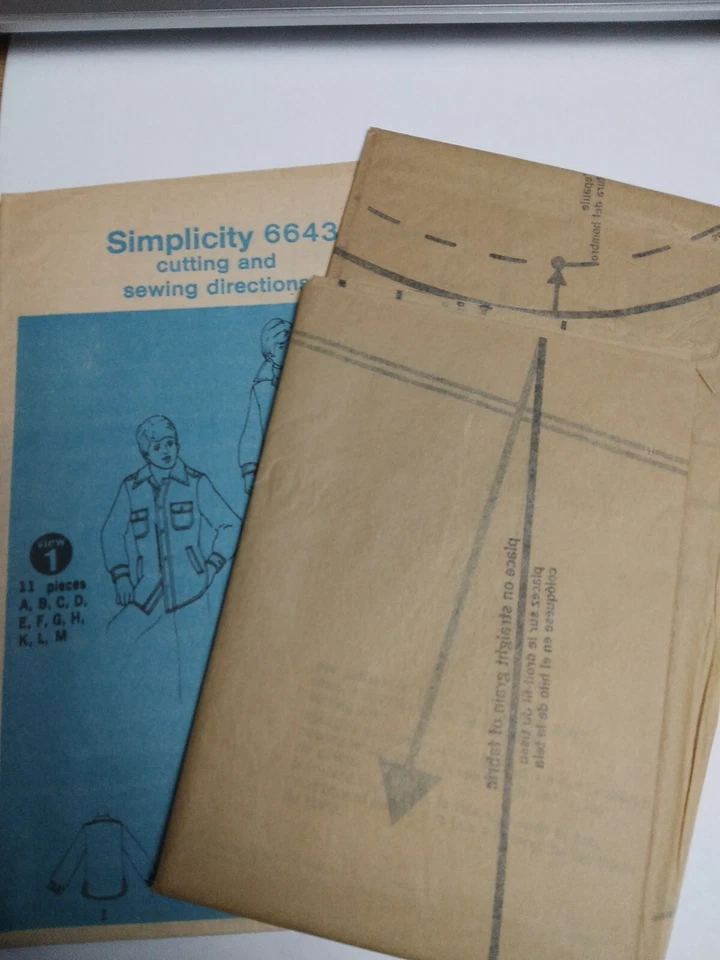 Shirt Jacket Button Mens 40 M Simplicity 6643 Sewing Pattern Wool Jean Flannel - Image 2 of 4