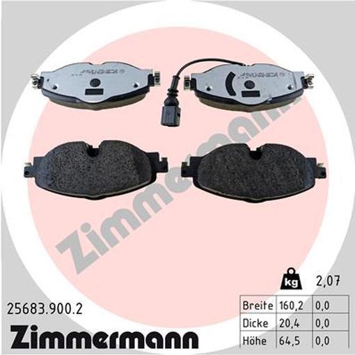 Zimmermann BremsbeläGe Vorne FüR Vw Passat Variant Golf Vii Skoda Octavia Iii-image