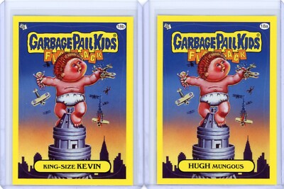 Garbage Pail Kids Flashback 3 HUGH MUNGOUS & KING-SIZE KEVIN 18A/B Base Stickers