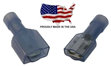 MVP 50 Sets Fully Insulated Nylon Male & Female 1/4" Quick Connect Terminal Blue