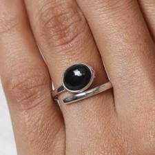 Black Onyx Solid 925 Sterling Silver Band Statement Ring Handmade Ring All size